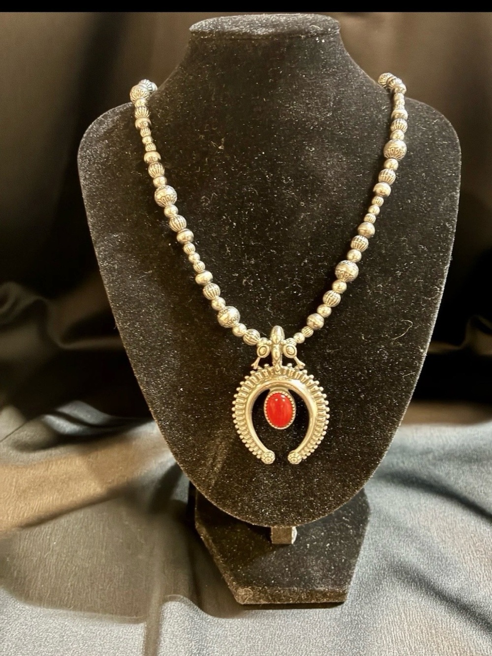 Carolyn Pollack Sterling Squash Blossom Necklace